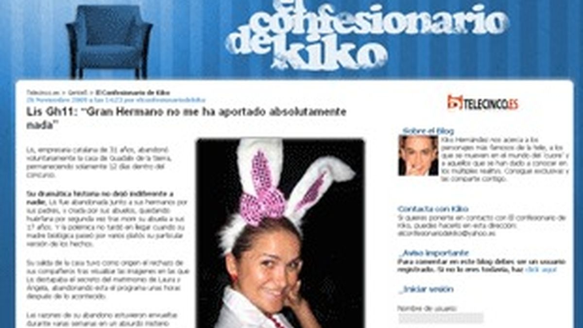 El blog 'El confesionario de Kiko', de Telecinco.es.