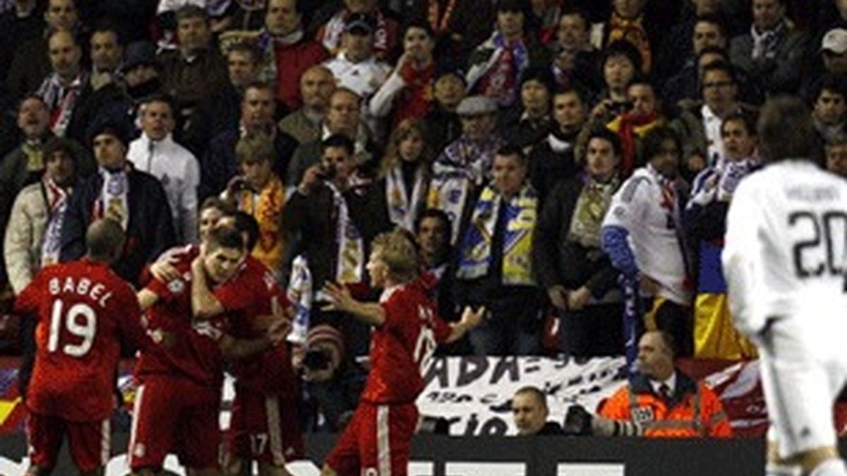 Imagen del partido Liverpool-Real Madrid 2009.