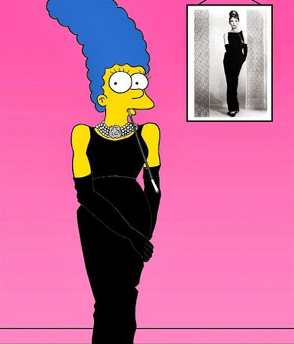¿Cómo le queda la ropa de Audrey Hepburn, Lady Di o la princesa Catalina  a la esposa de Homer?