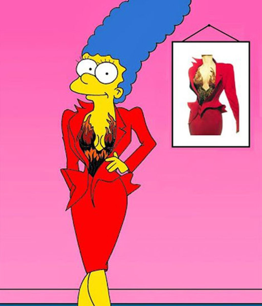 ¿Cómo le queda la ropa de Audrey Hepburn, Lady Di o la princesa Catalina  a la esposa de Homer?