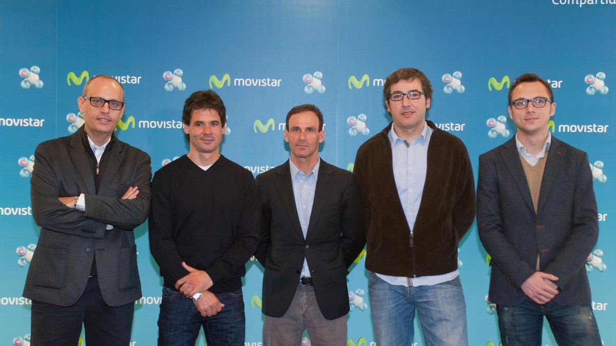Ernest Riveras, Alex Crivillé, Alberto Puig, Juan Martínez y Carles Pérez