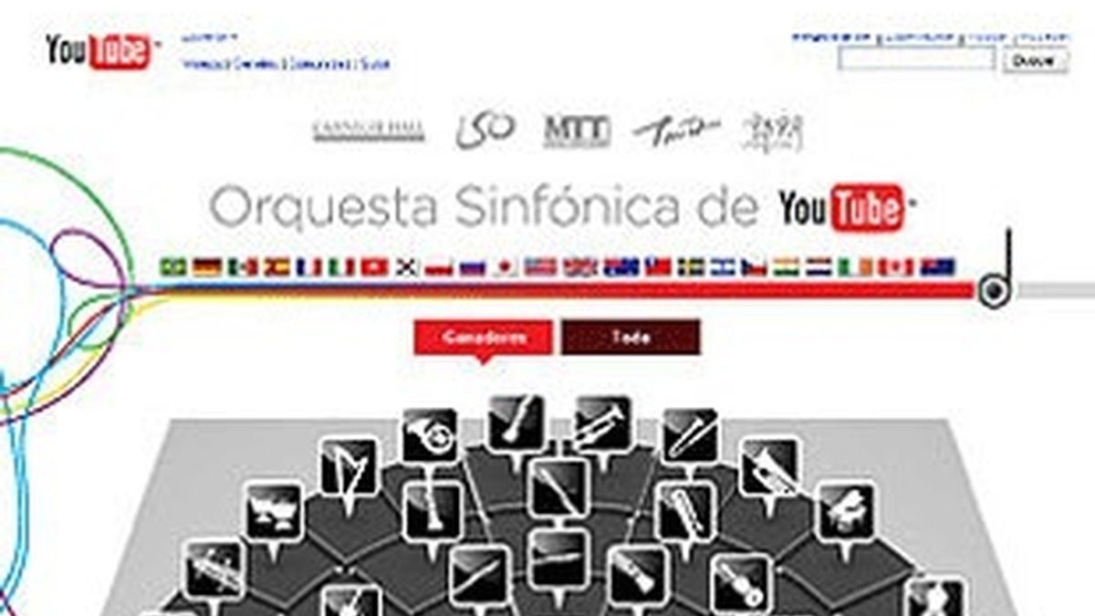 Logotipo de la orquesta sinfónica de YouTube.
