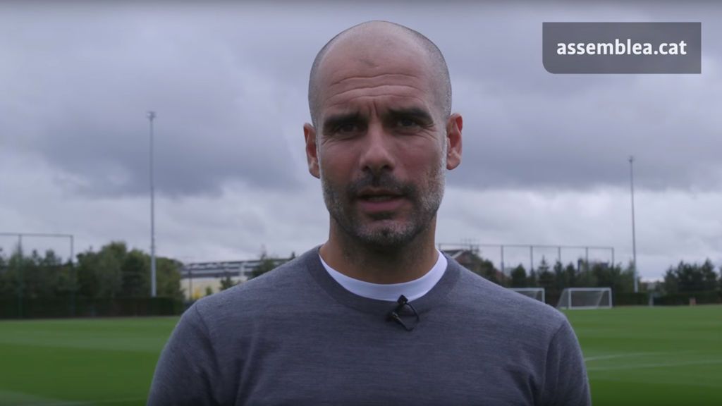 Pep Guardiola apoya el referéndum en un vídeo de la ANC