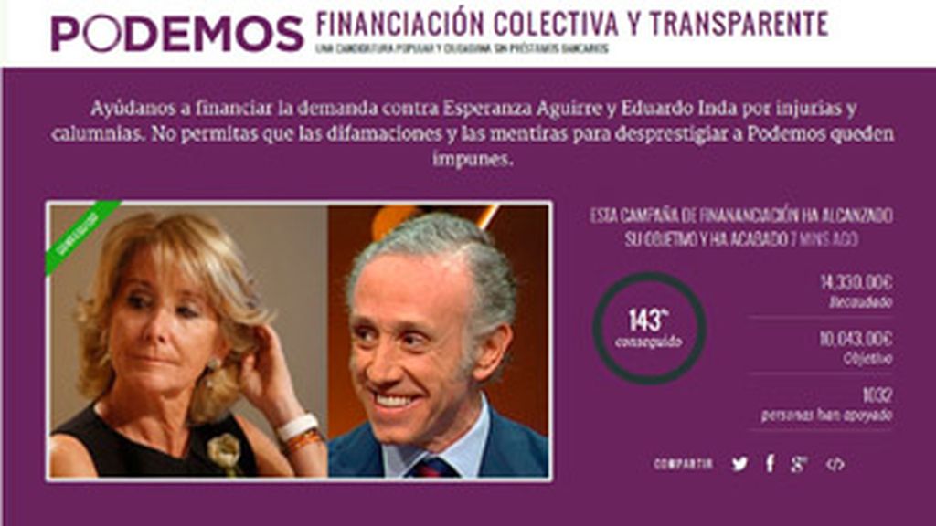 Campaña crowdfunding de Podemos