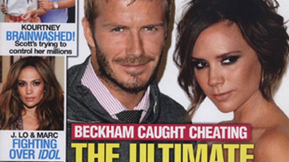 La supuesta infidelidad de David Beckham en la portada de la revista 'In Touch Weekly'.