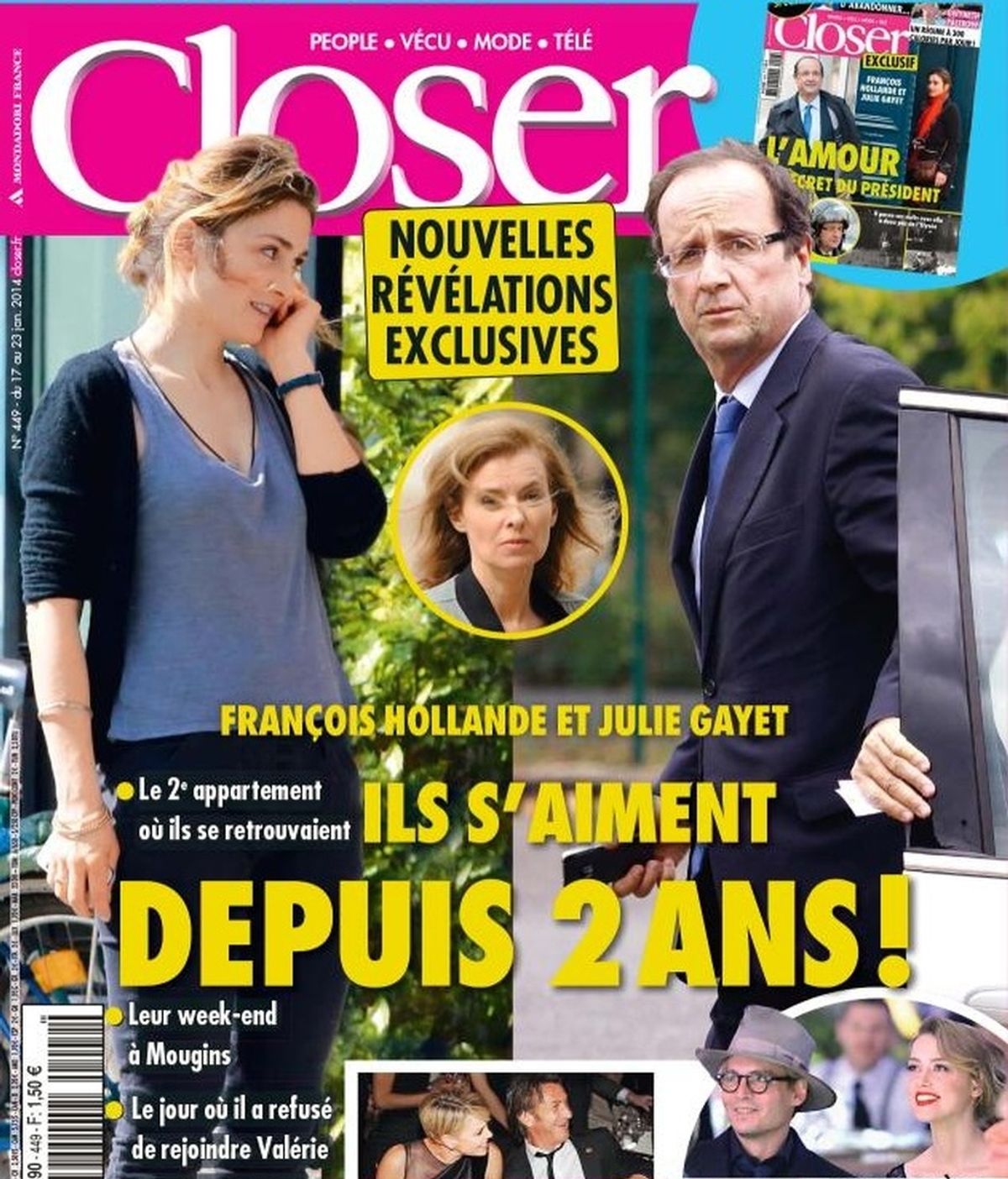 'Closer' afirma que Hollande y Julie Gayet llevan dos años juntos