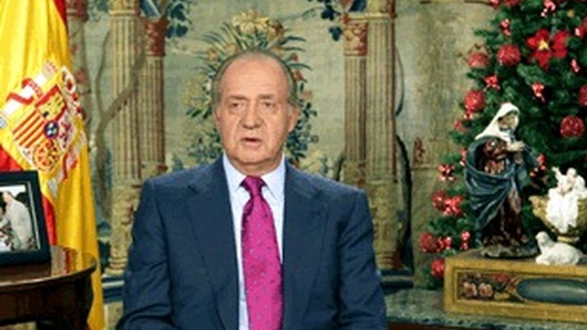 El Rey Juan Carlos durante el mensaje de Navidad.