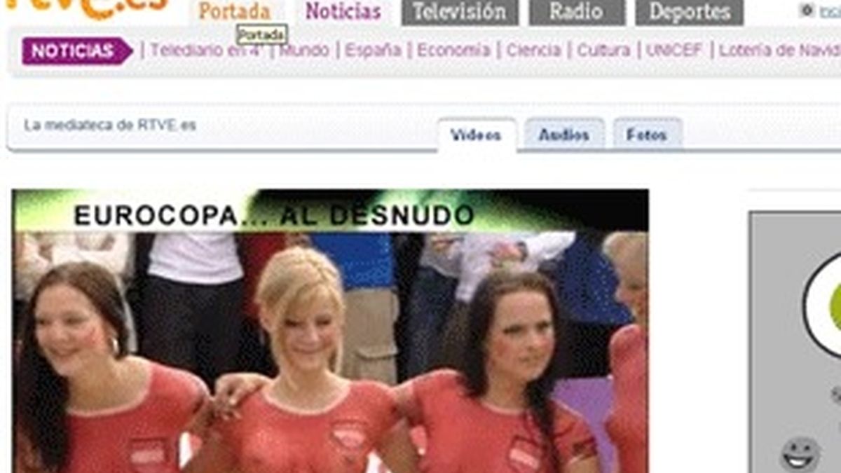 Reportaje 'La Eurocopa al desnudo' en la web de RTVE.