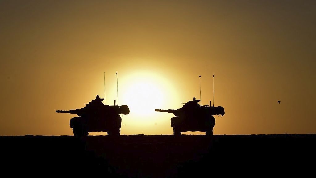 Ejército turco durante un ejercicio militar cerca de la frontera entre Turquía e Irak