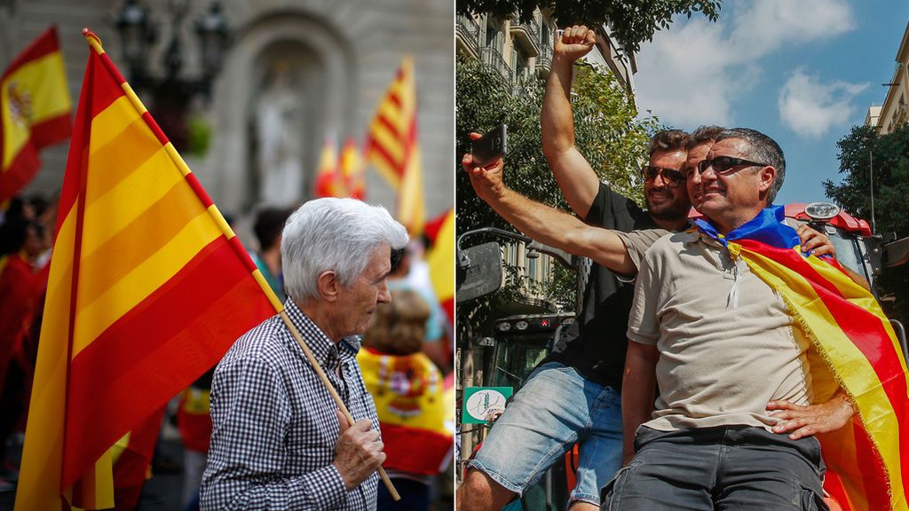 Las banderas dividen España entre el ‘sí’ y el ‘no’ a la unidad