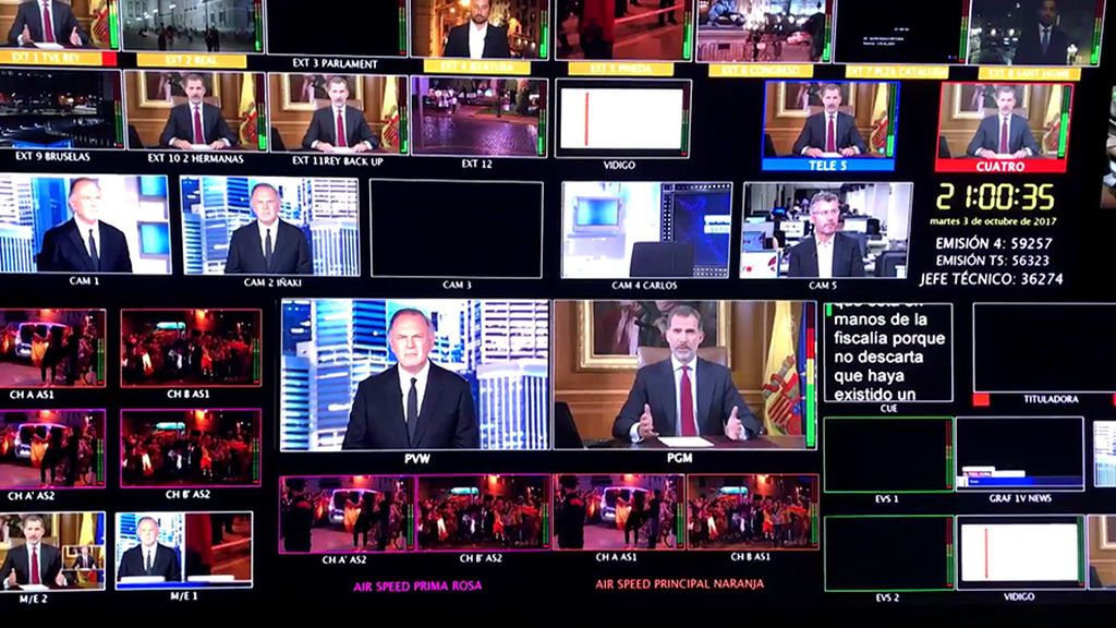 Así vivimos el histórico mensaje del Rey desde el control de Informativos Telecinco