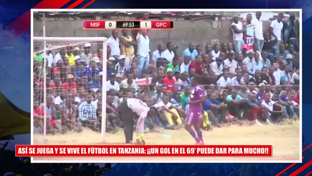 El fútbol en Tanzania es otra cosa: un gol (chorra) en el 70' desata una locura viral