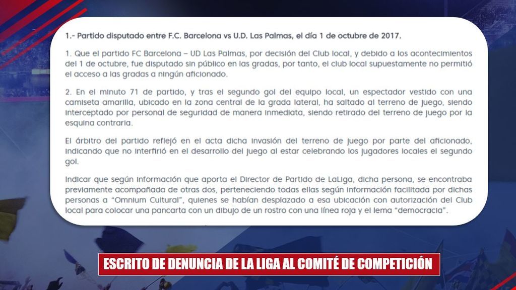 ¡"Con autorización del FC Barcelona"! La Liga denuncia al Barça por la invasión del aficionado que reclamó "independencia"