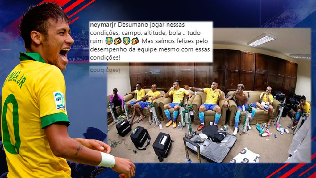 Bombonas de oxígeno, fatiga... Neymar denuncia: "Es inhumano jugar en Bolivia"