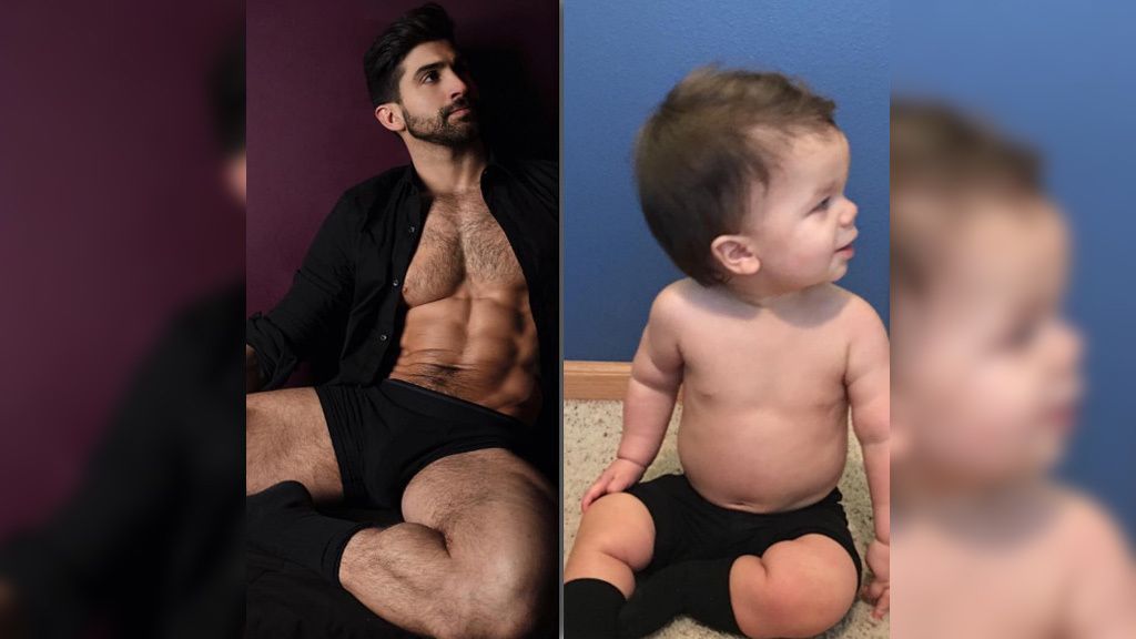 El modelo Aristotle Polites presume de sobrino en las redes con unos divertidos poses