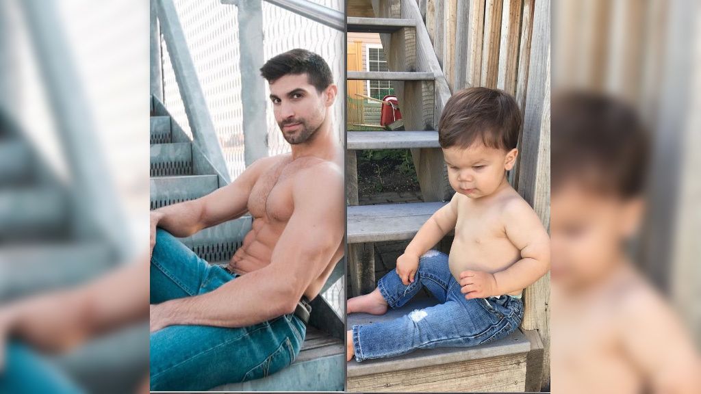 El modelo Aristotle Polites presume de sobrino en las redes con unos divertidos poses