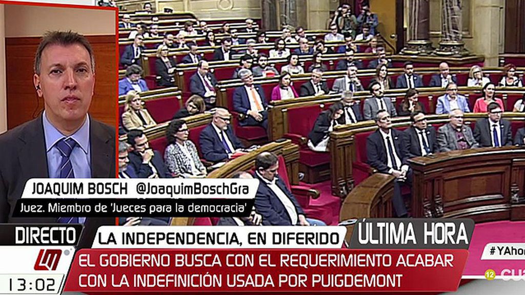 Joaquim Bosch, sobre Cataluña: "No ha habido ninguna declaración con relevancia jurídica"