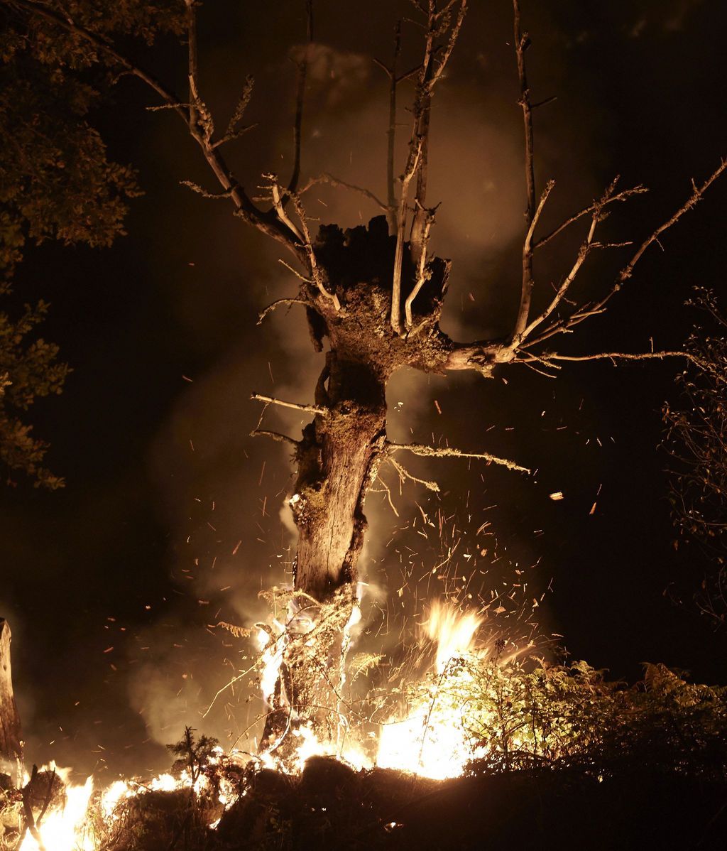 Los 80 incendios que azotan Galicia, en imágenes