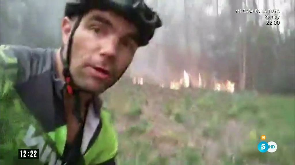 El vídeo del ciclista alertando de un incendio en A Coruña