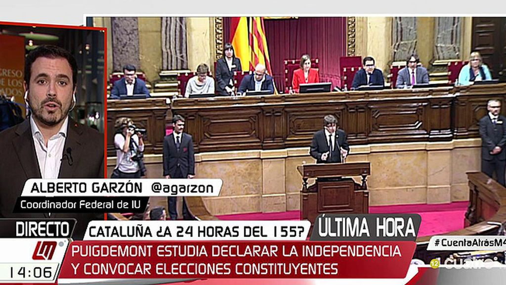 A. Garzón: “La huida hacia adelante de Puigdemont con una DUI sería un error”