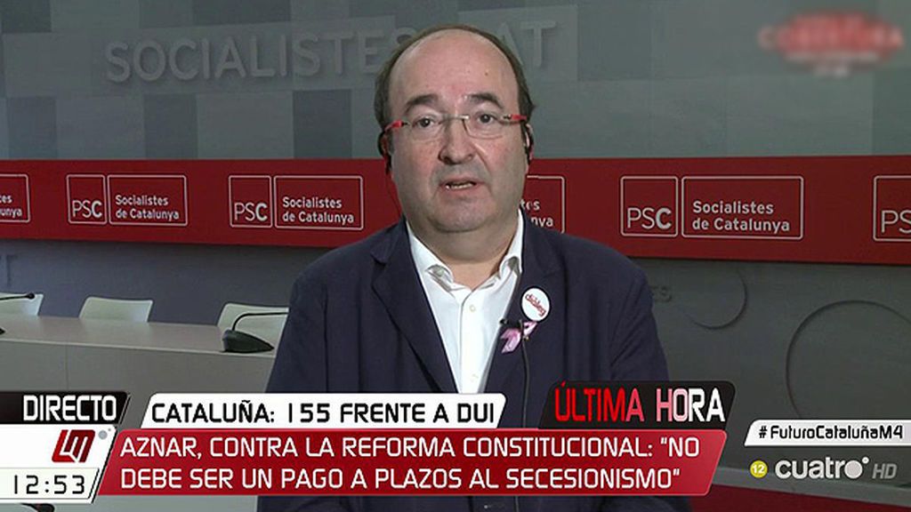 Miquel Iceta: "Afortunadamente, Aznar no es hoy presidente del Gobierno"