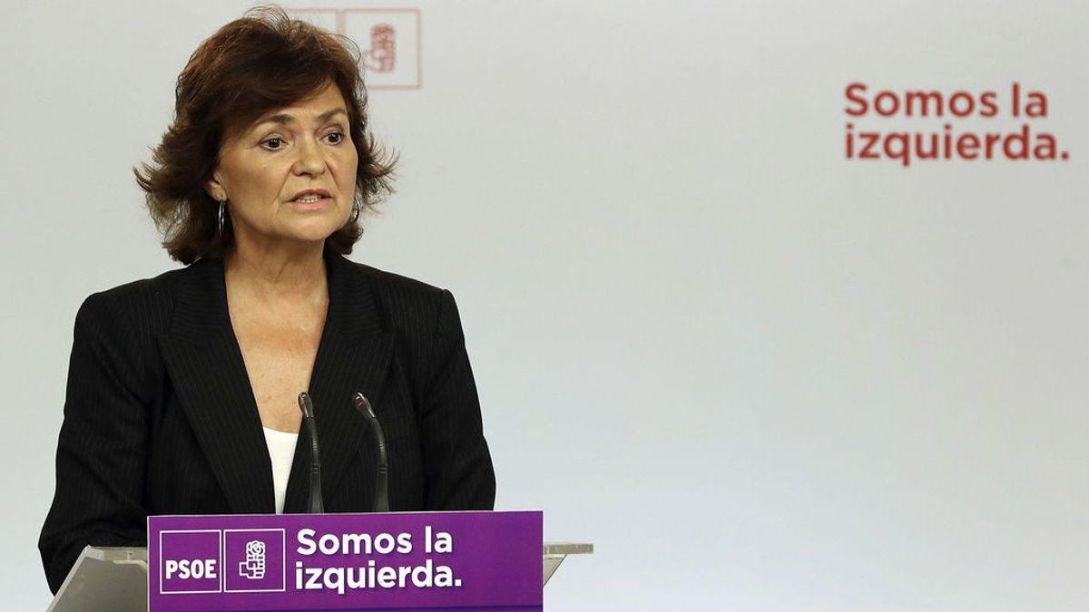 Carmen Calvo confirma un pacto con el Gobierno para convocar autonómicas en enero en Cataluña