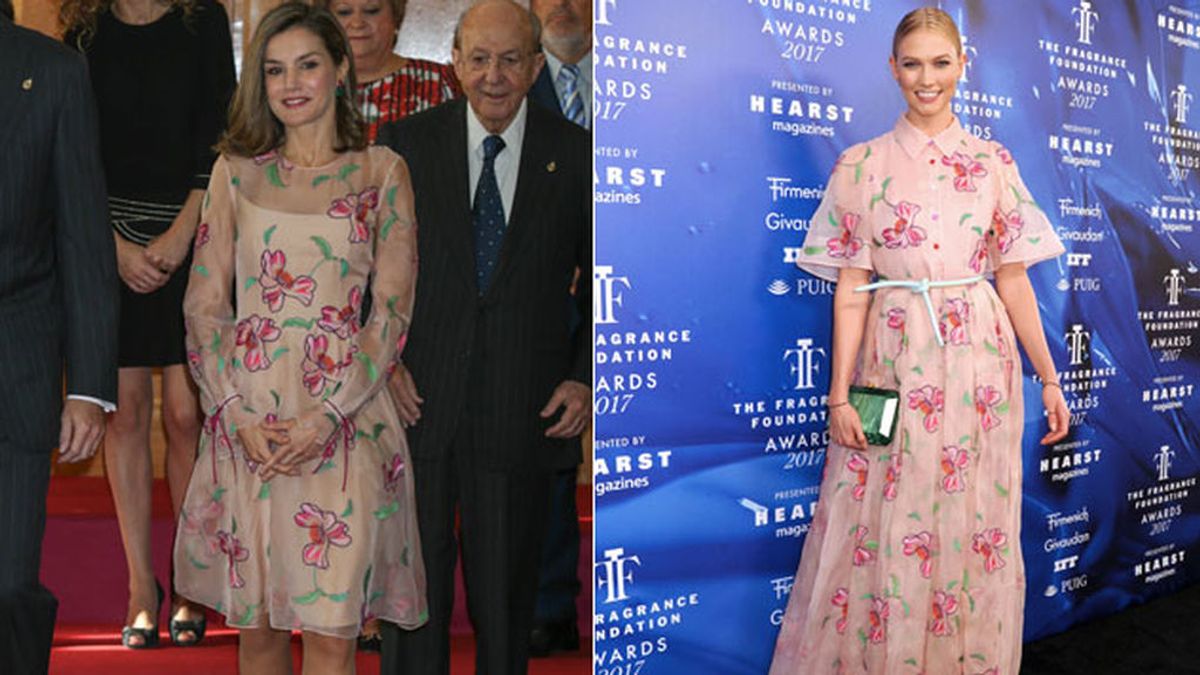 Flores bordadas y mucha transparencia: así es el vestido 'top model' de la Reina Letizia