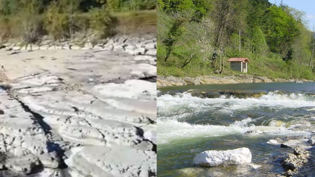La sequía convierte el río Pas de Santander en un pedregal irreconocible