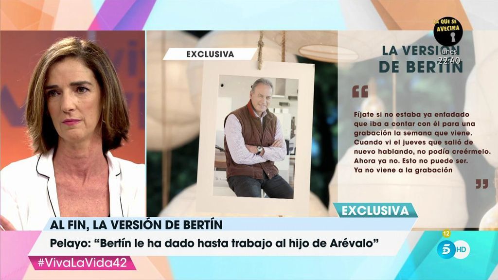 ¡Exclusiva! Bertín se siente traicionado por Arévalo, según Paloma García Pelayo
