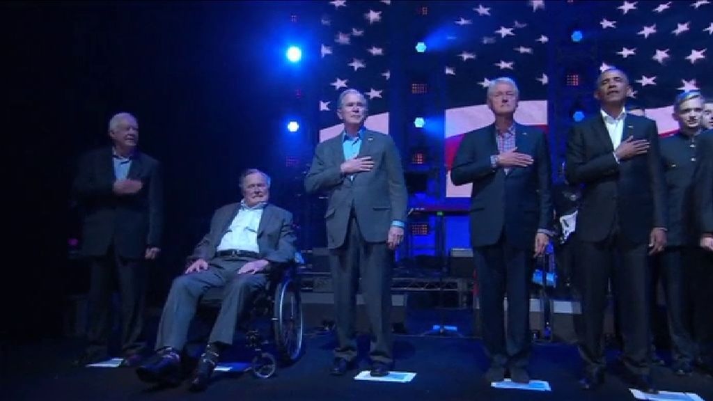 Cinco expresidentes vivos de EEUU recaudan fondos para las víctimas de Harvey