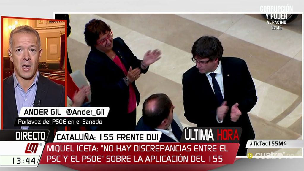 Gil (senador del PSOE): “Ojalá que Puigdemont venga al senado y pare esta locura”
