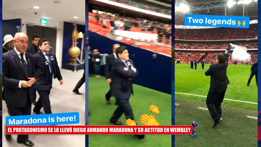 Eclipsó a Harry Kane... ¡¡sólo con andar!! El homenaje de Wembley a Diego Maradona, marcado por su peculiar 'paso a paso'