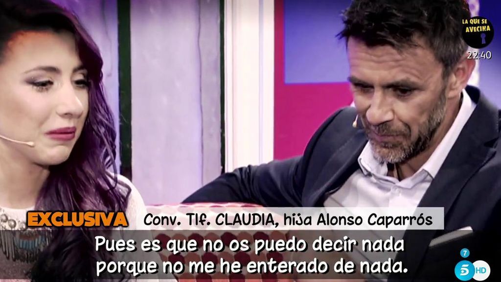 Claudia, hija de Alonso Caparrós, en exclusiva: "Si no se llevan bien tampoco me importa, pero que no haya más trifulcas"