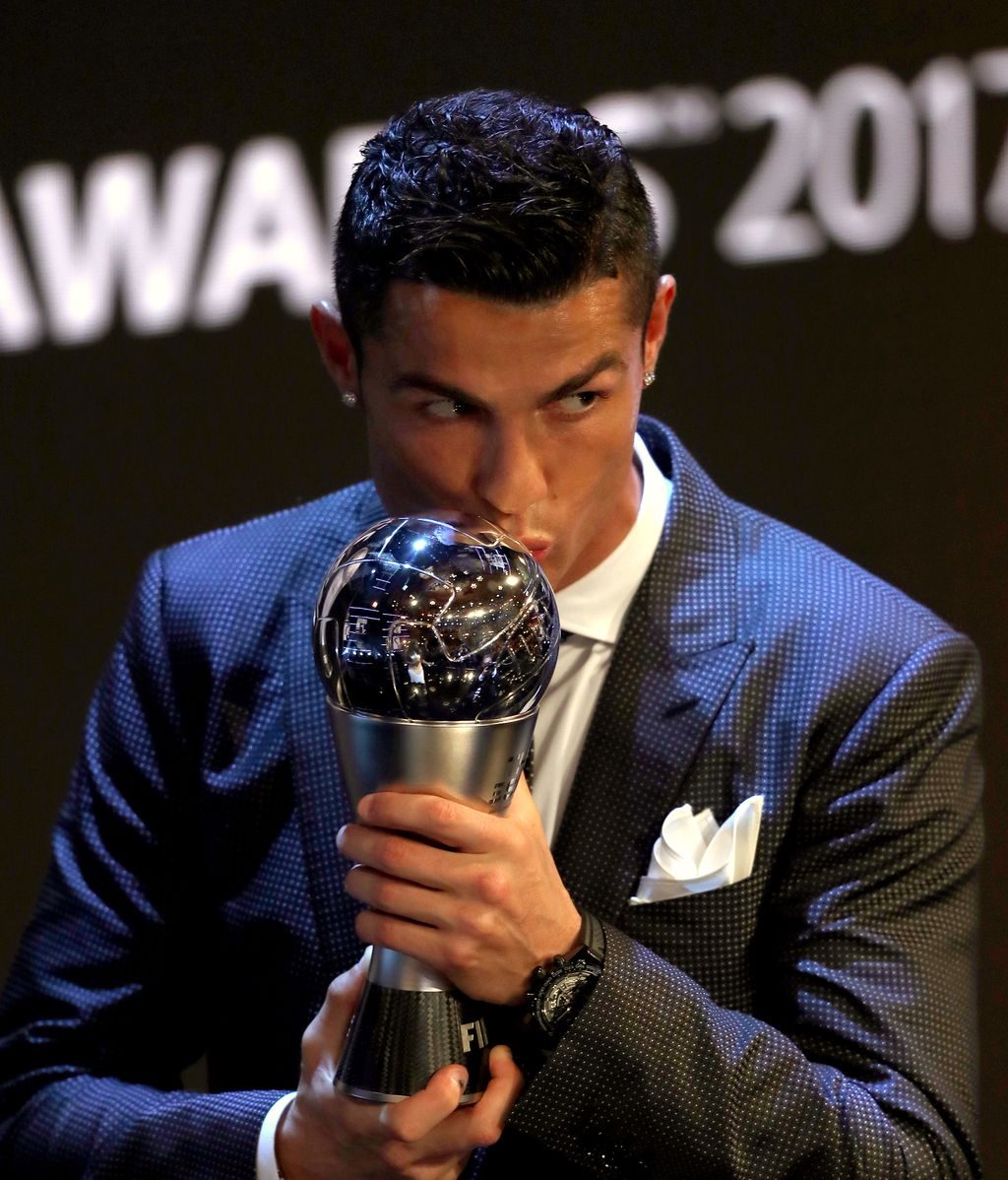 Cristiano fue el protagonista de la gala al ganar el premio a mejor jugador del mundo