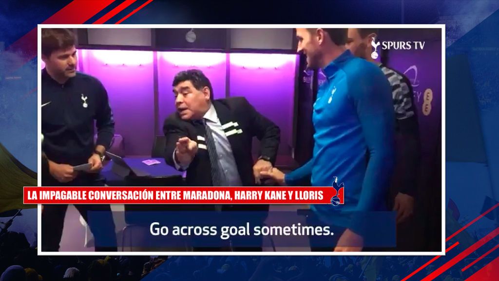"Harry, 'tenés' que hacer así..." Maradona deja loco a Harry Kane con sus consejos para hacer más goles con el Tottenham