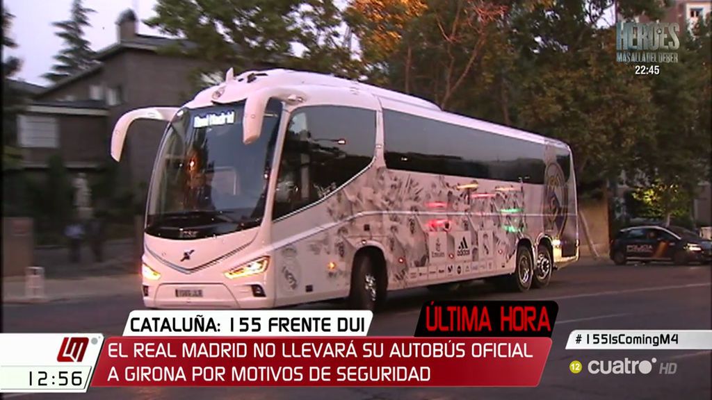 El Real Madrid no llevará su autobús oficial a Girona por motivos de seguridad