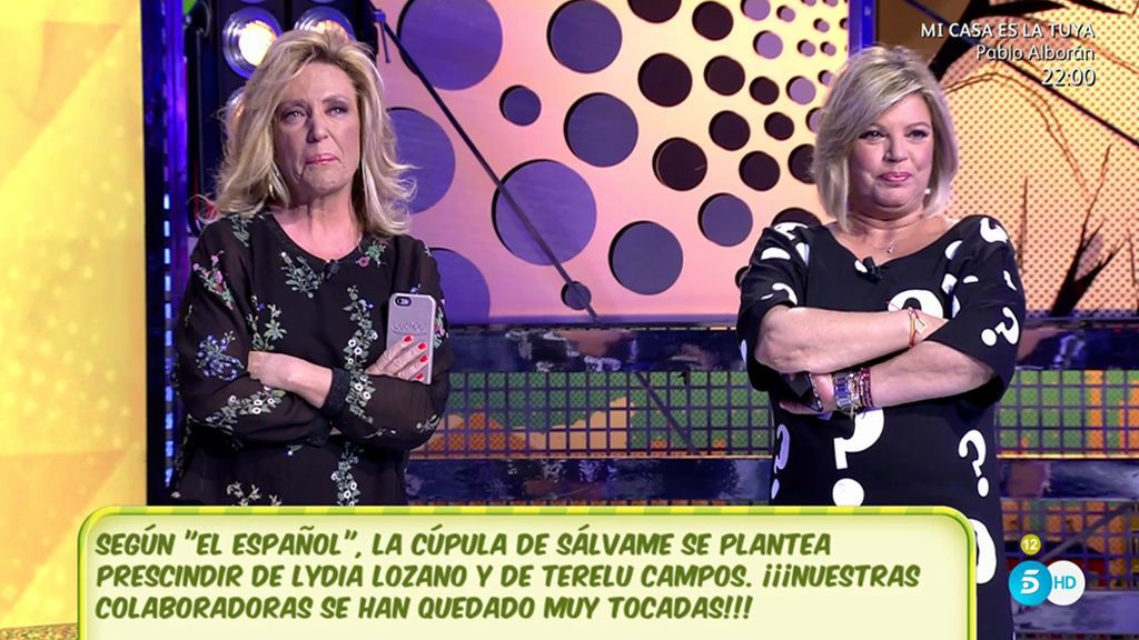 Lydia Lozano y Terelu se enteran en directo de que podrían ser despedidas de Sálvame: su reacción, paso a paso