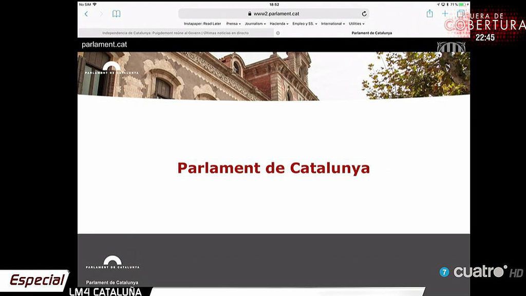 La web del Parlament de Cataluña se queda sin ningún tipo de contenido