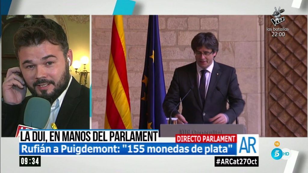 Rufián, sobre las "155 monedas de plata": "Se malinterpretaron mis palabras"