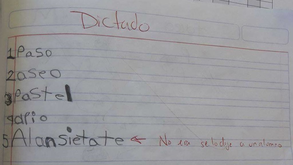 La respuesta de un niño de 7 años en un dictado que te hará reír