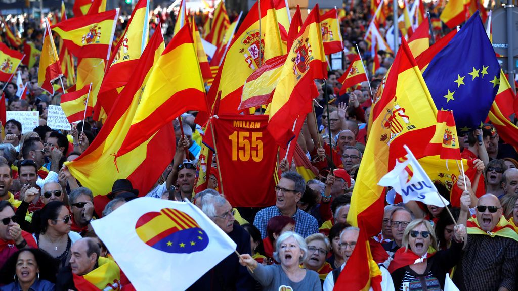 La manifestación por la unidad en Barcelona, en imágenes