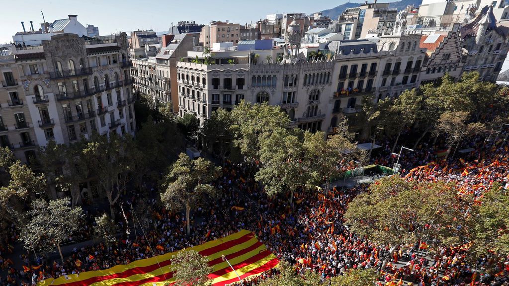 La manifestación por la unidad en Barcelona, en imágenes
