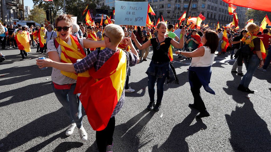 La manifestación por la unidad en Barcelona, en imágenes