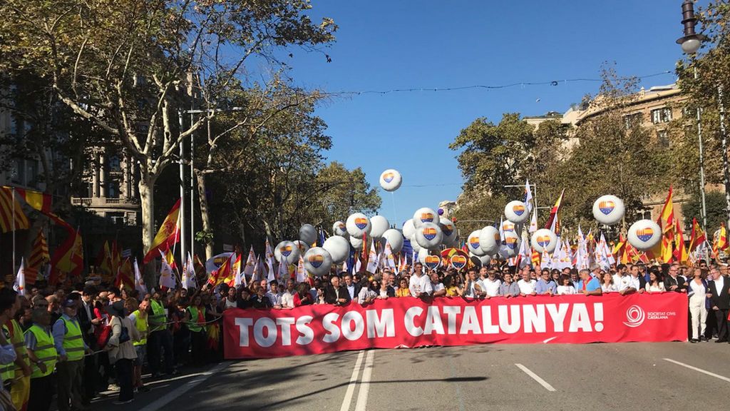 La manifestación por la unidad en Barcelona, en imágenes