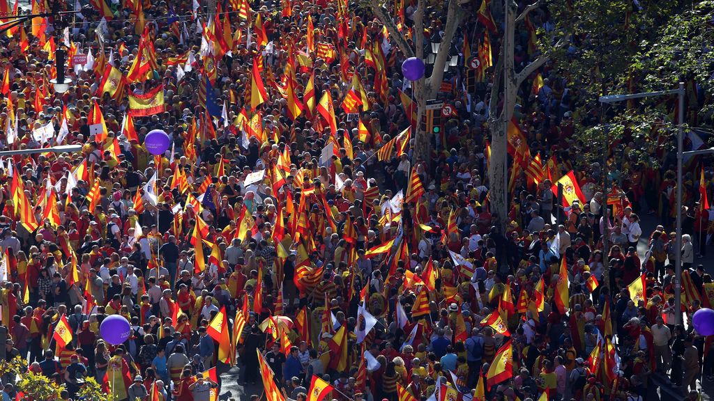 La manifestación por la unidad en Barcelona, en imágenes