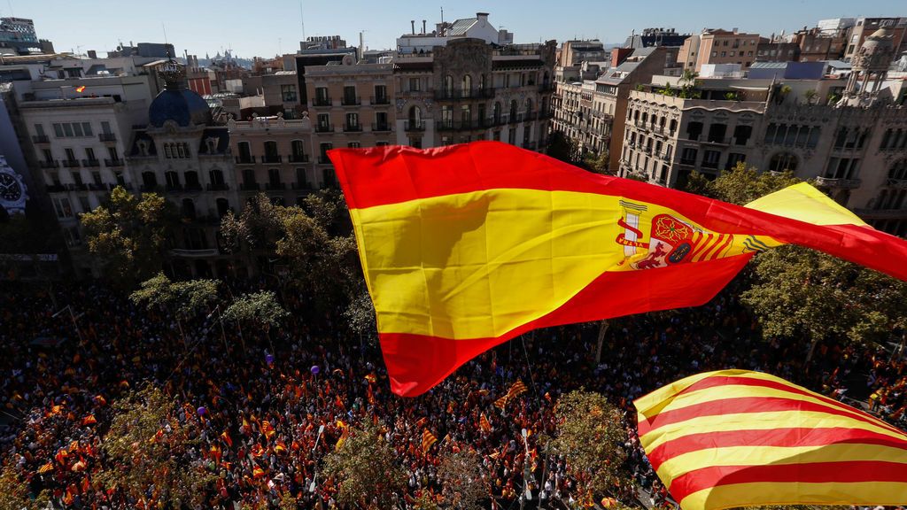 La manifestación por la unidad en Barcelona, en imágenes