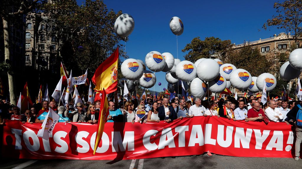 La manifestación por la unidad en Barcelona, en imágenes