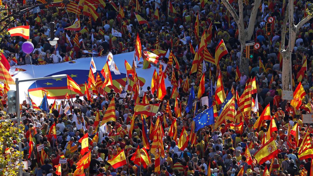 La manifestación por la unidad en Barcelona, en imágenes