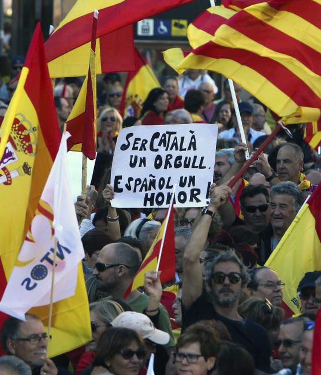 La manifestación por la unidad en Barcelona, en imágenes