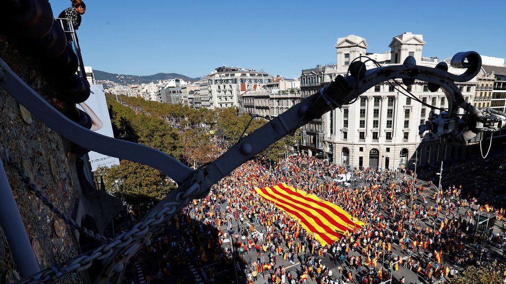 La manifestación por la unidad en Barcelona, en imágenes